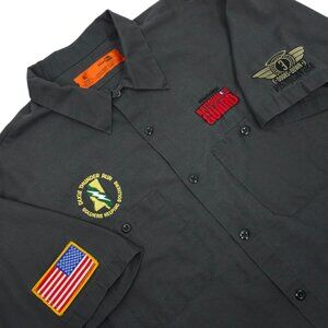 CornerStone Dixie Thunder Run Shirt XL Graphic National Guard Button Up Workwear